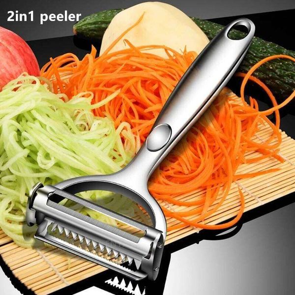 2in1 Stainless Steel Vegetable Potato Peeler Multi-function Carrot Grater Fruit Tools Kitchen Accessories Cuisine Pelador 1b9f5