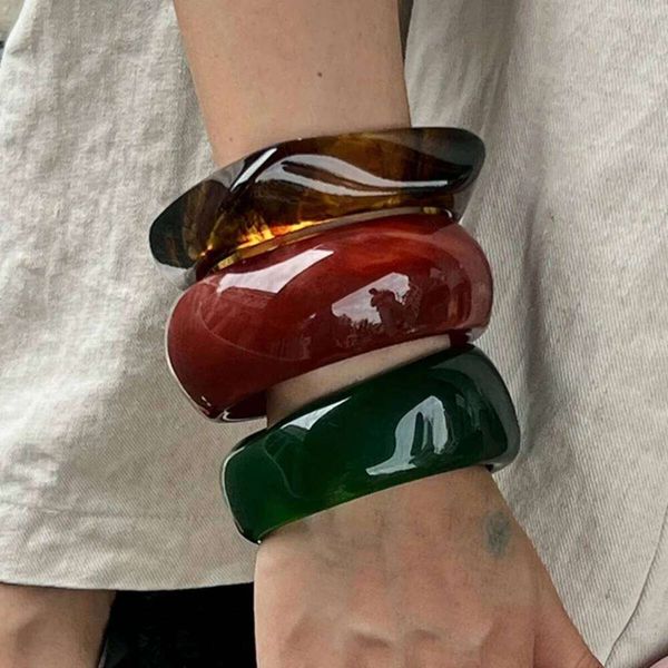 Vintage Glossy Resin Acrylic Bracelets