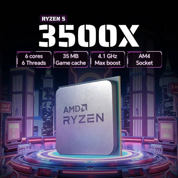 AMD Ryzen 5 3500X 6-Core 6-Tread DDR4 41GHz Socket AM4 TDP 65W 3000 Series R5 3500x CPU Processor For B450 Motherboard no fan
