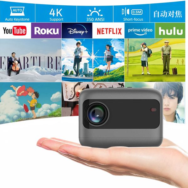 New M2 Projector 4K Ultra HD Home Auto-Focus Wireless Mobile Phone Screen Mirroring Android Version Projector L260608