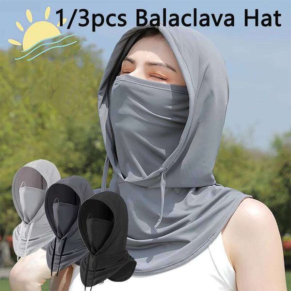 1/3pcs Balaclava Breathable Sunscreen Quick Dry Cycling Full Head Anti-UV Unisex Motorcycle Fishing Face Mask Hood Hat W260608