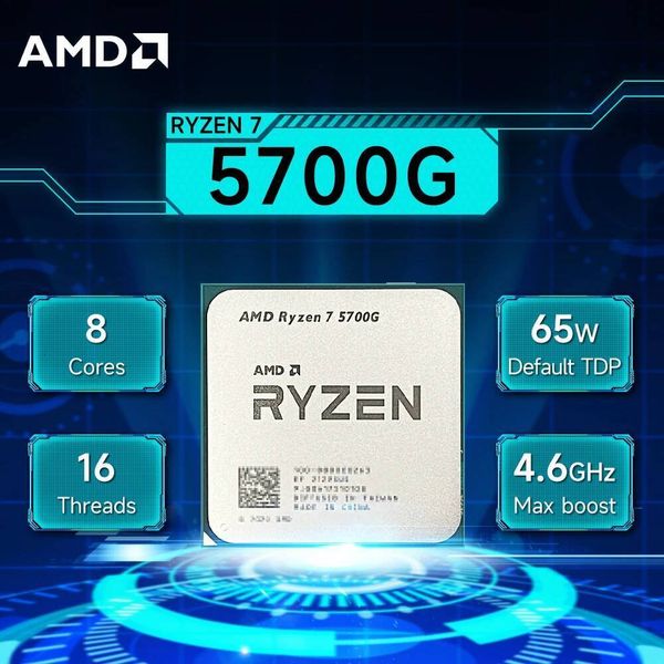 AMD Ryzen 7 5700G 38GHz 8-Core 16-Thread L316M Processor 65W R7 5700G Socket AM4 7NM DDR4 New but without cooler