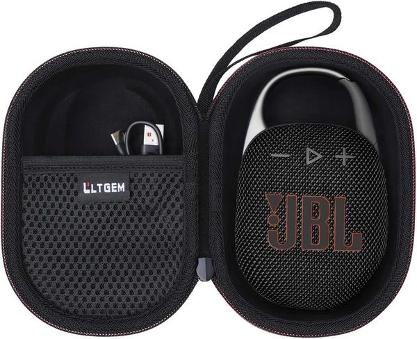LTGEM Case Compatible with JBL Clip 4/5 Ultra Portable Waterproof Dustproof Bluetooth Speaker Black Z260608