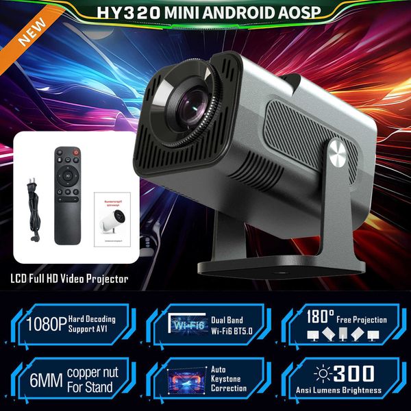 Original HY320 mini Android 11 high-brightness gimbal projector for home and bedroom smart and portable L260608