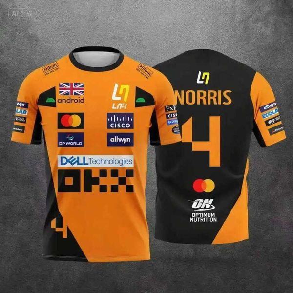 New Mens 2026 Designer T T-Shirts AI Long Sleeved Top For F1 Mclaren Team Driver Norris Racing Suit Mens Shirt Casual Graphic Tee 04E Y260608