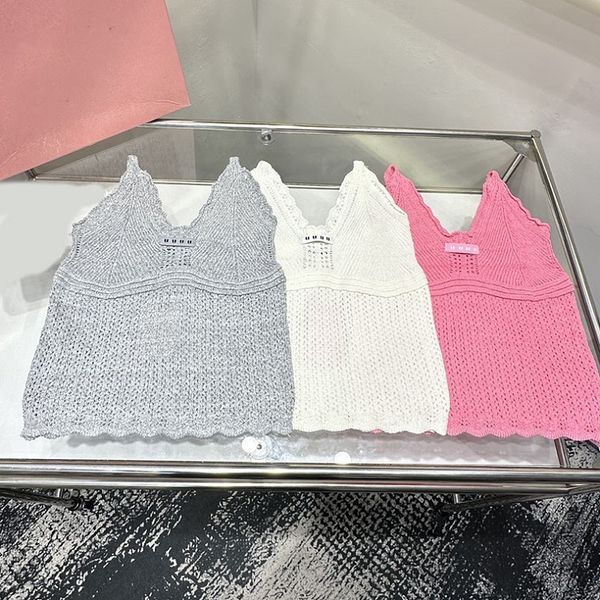 Designer Y2K Women Camisoles Sexy Slim Fit Girlish Knitted Vest Street Style V Neck Club Party Camisoles