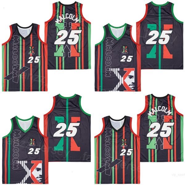 Man Basketball Malcolm X Moive Jersey 1992 Power Shirt Team Black Quick Dry Retro College HipHop Vintage Breathable High School For Sport Fans Retire Size S-XXL