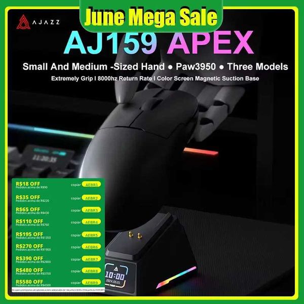 AJAZZ AJ159 APEX/AJ159PRO Wireless Gamer Mouse with RGB Magnetic Charging Base Lightweight AJ159P Gaming Mouse for PC Laptop Z260608