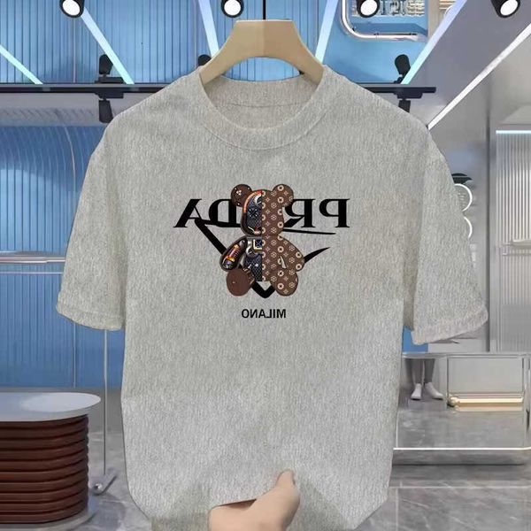 Printed Luxurious 2026 Summer Mens High-quality T-shirt Cotton Relaxed and Loose Stylish Brand T-shirt Round-neCK L260609