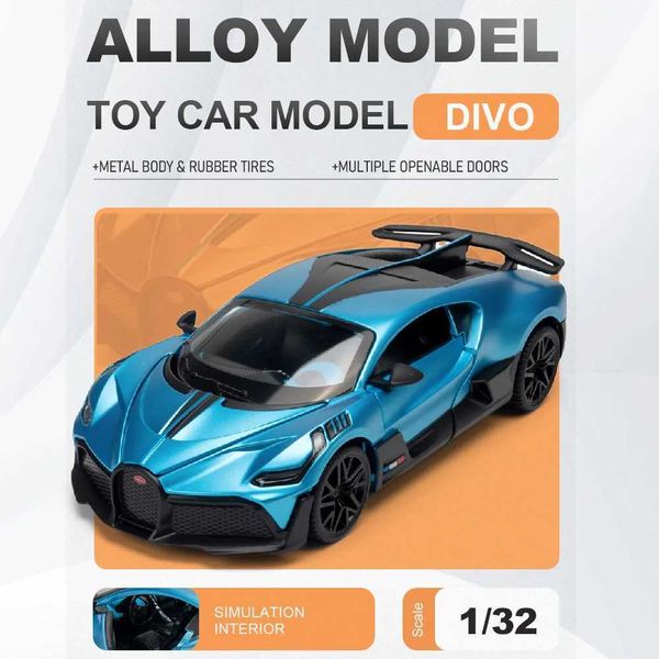 132 Scale Divo Sports Car Toy Model Metal Body Rubber Tires Doors Opened Vehicles Collectible Texture Models Interactive Toys L260604B0U0