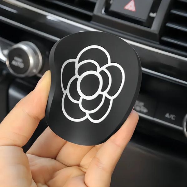 Car Key Cover Camellia Pattern Mat Simple Holder Water Cup Slot Storage Car Interior Decoration Accessories Pink Seat 44