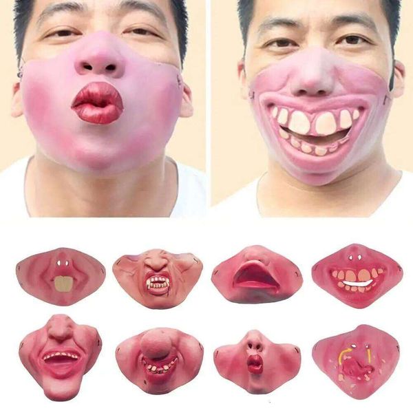 1pc Funny Adult Mask Latex Clown Half Face Horrible Masks Cosplay Costume Party Scary Decoration Supplies W260609