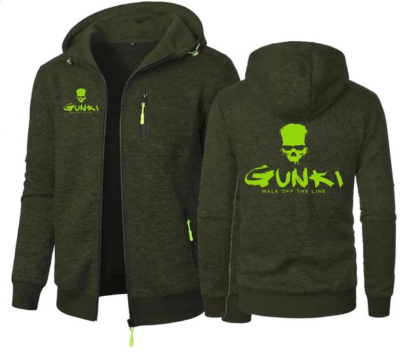Gunki Love Fishing Men's Hooded Coats Casual Zipper Hoodie Sweatshirt Men Clothing Sportswear Slim Fit Jacket