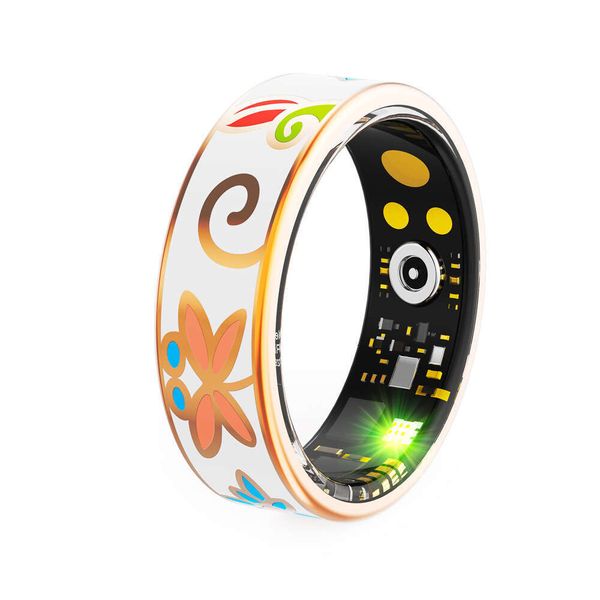 R18 Enamel Craft Heart Rate Blood Oxygen Sports Sleep Monitoring Waterproof Smart Ring