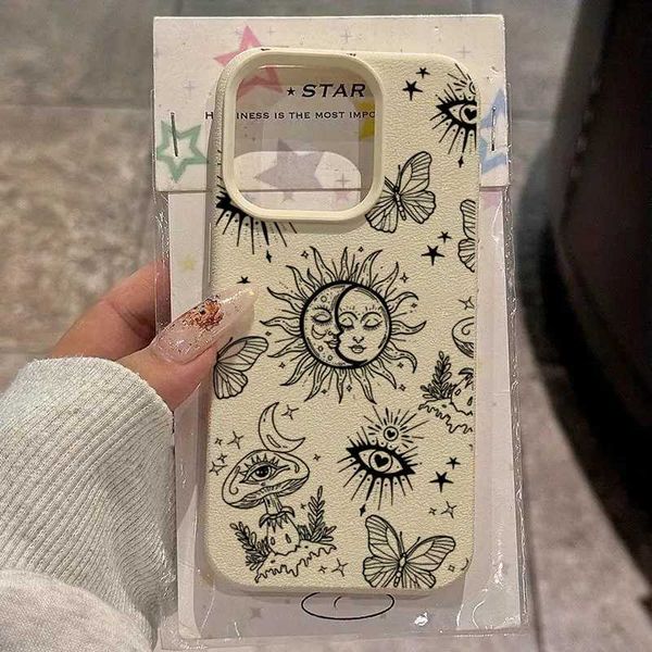 Sun Moon Retro Eye Lychee Texture Phone Case for Xiai F7 Pro X7 X6 X5 F5 M6 Mi 15 14 13 15T 14T 13T Shockproof Soft Cover J260609