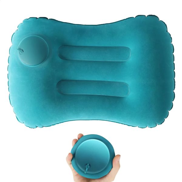 Portable Comfortable Inflatable Pillow Camping Pillow Pool Pillow Ultra Soft Car Pillow for Neck and Lumbar Support 260608