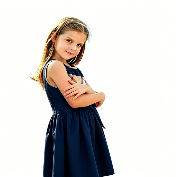 Kids Plaid Pleated Summer Dress