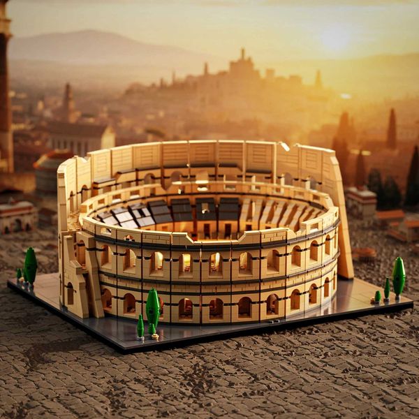 The Roman 2860PCS Colosseum Building Blocks Toys Model Colosseum Assemble Puzzle Bricks Toy Sets Desktop Ornament Gifts 14years J260610