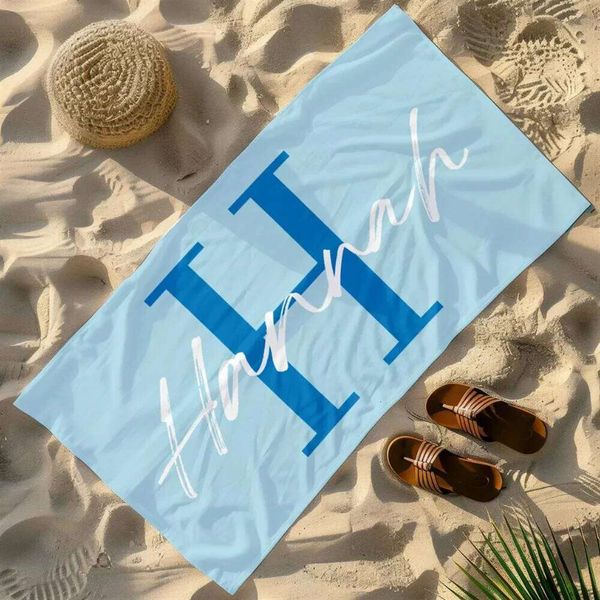 Personalized Name Oversized Custom Monogram Pool Towel, Signature Beach For Kids, Vacation Gift, Picnic Towel 26L0610
