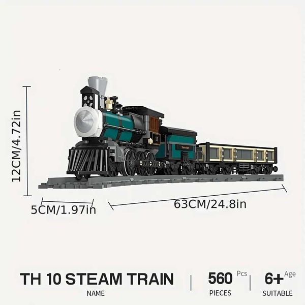 Locomotive CN5700 BRO1 GWR Steam Train Railway Express Modular Bricks Technical Model Building Blocks Kids Toys Gifts J260610