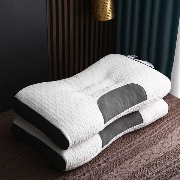 Pillow core 48x74cm hotel and guesthouse feather velvet neck support single pillow high pillow that does not collapse L260606