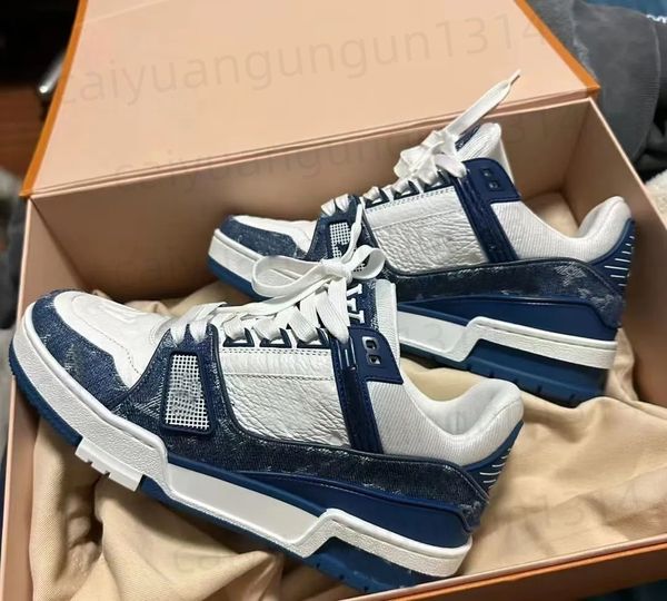 2026 Designer Sport Shoes Sneaker Trainer Casual Shoes Calfskin Leather Luxury White Green Red Blue Letter Overlays Platform Fashion Low Sneakers Size 36-45 B2