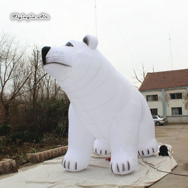 Giant White Inflatable Polar Bear Balloon 6m Height Air Blow Up Bear Model For Park Decoration