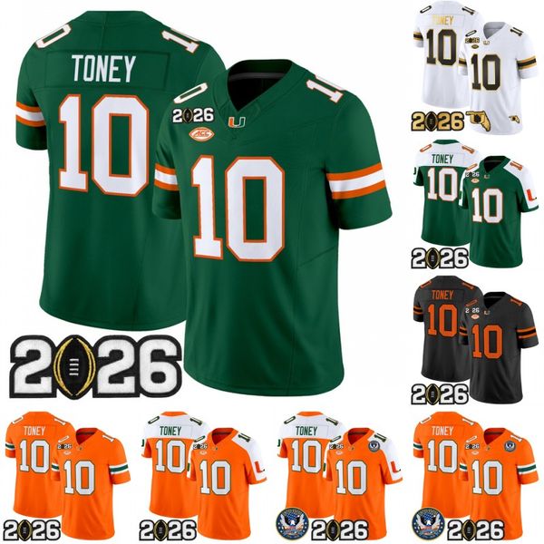 MiamiHurricanes 2026 CFP Final Patch Jersey Malachi Toney Carson Beck CJ Daniels Mark Fletcher Jr. Ed Reed Sean Taylor Custom College Football Jerseys