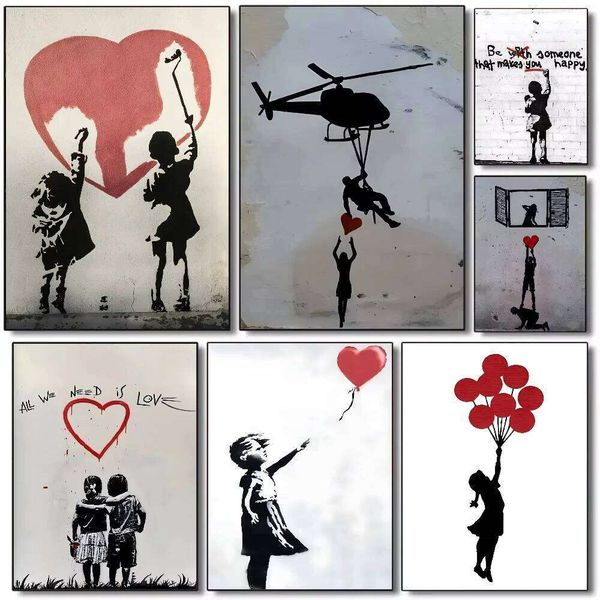 1PCS frameless Canvas paintingB-Banksy Graffiti Artwork — compare prices at CompareOffers
