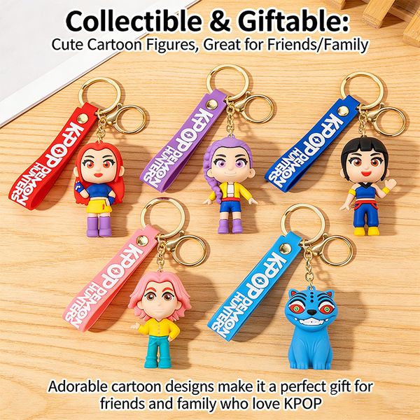Designer Phone Case Hanging K Pop Demon Hunter Key Pendant PVC Resin Material Personalized Keychain DIY Bag Decoration Gift