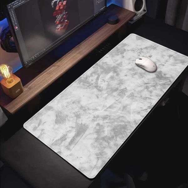 Sleek Grey Abstract Texture Printed mouse pad Extra Large Soft Rubber Desk Pad Modern Minimalist Aesthetic Gaming Keyboard Mat Z260610