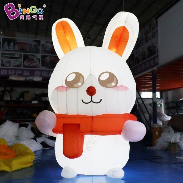 Inflatable Giant Rabbit Toy with LED Lights Perfect for Outdoor Camping and Grassland Entertainment
