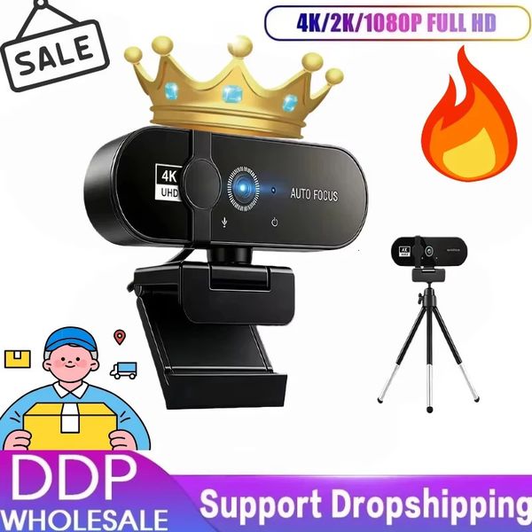 4K HD Webcam Video Camera 2K Autofocus Streaming Web Cam With Microphone Full HD 1080P Webcams for PC/Computer/Laptop 260611