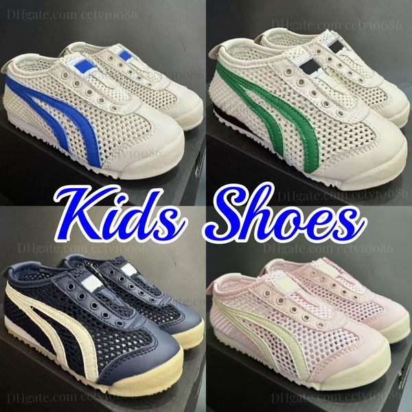 Kids Shoes Designer Mesh Slip-on Baby Toddlers 66s Trainers tiger Boys Girls Mexico Outdoor Sneakers Children Youth White Blue Red Navy Pink Green eur 22-35