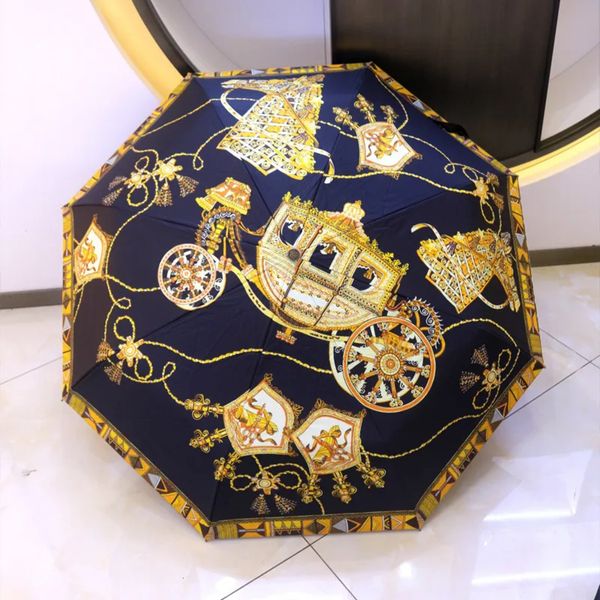 2026 Designer Umbrella Carriage Luxury Tide Brand perfume Three cologne Folding Luxury Automatic Uv Protection Sun Free Shipping 1030