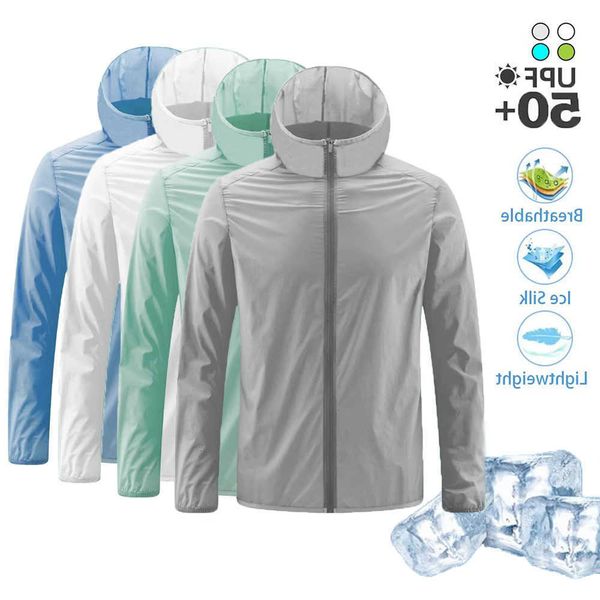 Protection Summer Mens Clothing Sun Lightweight Breathable Ice Silk Hooded Quick Dry Outdoor Anti-ultraviolet Skin Coat M260612