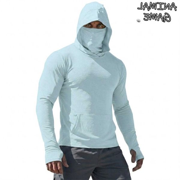 Long UPF50 Man Performance T-Shirt Sleeve Summer Hoodie Casual Sun Running Quick Dry Sunscreen Fishing Ice Silk Pullover Shirt M260621