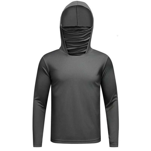 summer plus size sportswear Mens quick drying hooded casual ice silk breathable lightweight fishing and sun protection suit M260621