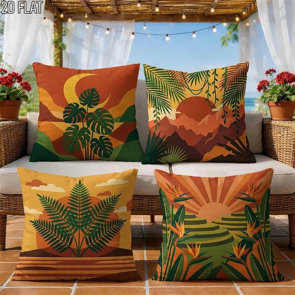1/4pcs Boho Desert Palm Sunset Throw low Cover He farmhouse outdoor decoration cushion cover J260612