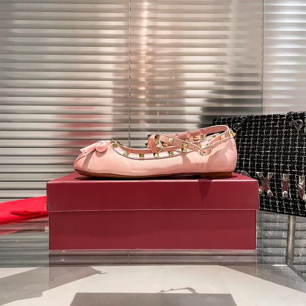 Ballet Flats Cross Band Bowtie Shoes
