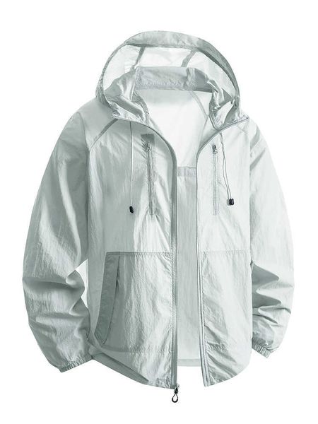 Hooded Womens Summer Thin Lightweight for Outdoor Biking Casual UPF50 Sun Protection Windbreaker Adjustable Drawstring M260612