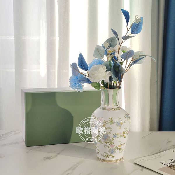 Yoshino cherry blossom light luxury vase ornament living room entrance study flower arrangement retro ceramic vase