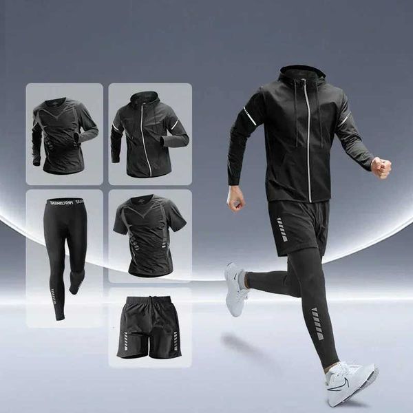 tight Mens suit fitness running fitting fast drying autumn night running training sportswear track and field mens clothing M260621