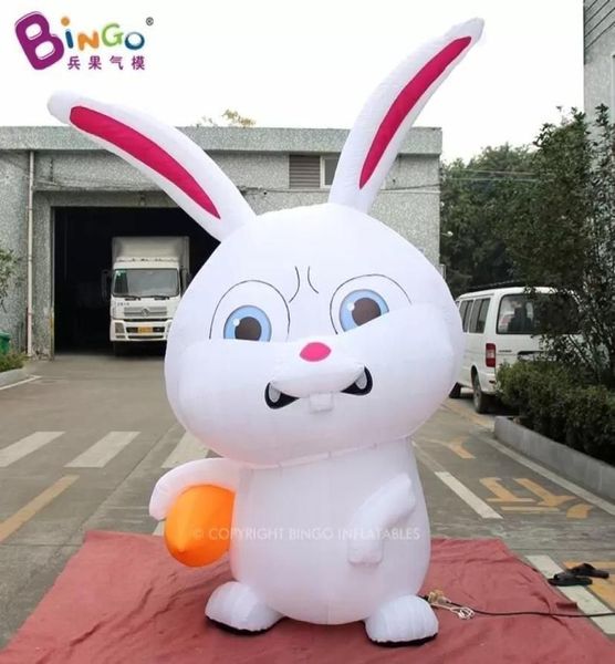 Customized Despicable giant inflatable easter bunny with carrot rabbit cartoon model for holiday decoration