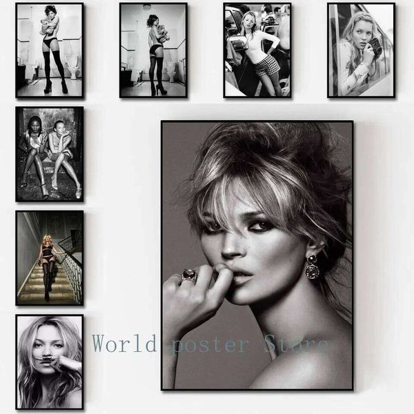 Scandinavian Simple Wall Art Sexy Supermodel Kate Moss — compare prices at CompareOffers
