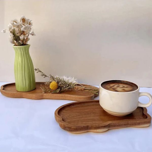2026 perfume Tableware Dessert Japanese Acacia Wooden Cloud Shaped Fruit Plate Bread Tray Creative cologne Tea Saucer Coffee Coasters Free Shipping 32