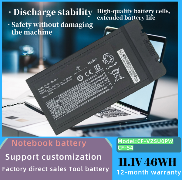 CF-VZSU0PW Laptop Battery 11.1V 46Wh 6-Cell Li-ion for Panasonic Toughbook CF-54 MK1 MK2 MK3 Main Battery