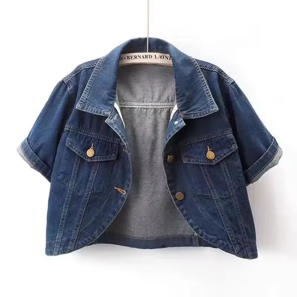 Summer Short Denim Jacket Casual Short-sleeved Jean Jackets Women Blouse Shawl Waistcoat Female Outwear Street 260609
