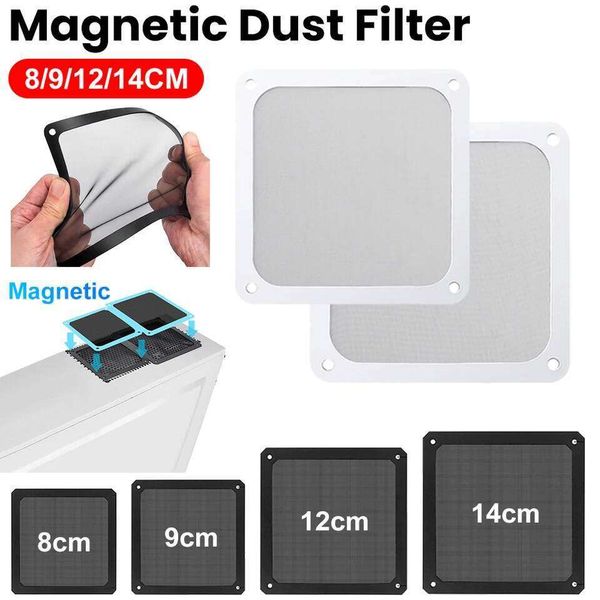 1-2PCS 80mm 90mm 120mm 140mm PC Cooling Fan Dust Filter Magnet Dustproof Mesh Cover Computer Chassis Net Guard with Hole