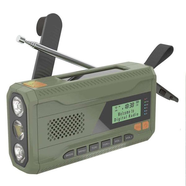 Portable DAB FM with Flashlight BT Speaker Hand Crank Radio for Emergency Camping Storm Survival